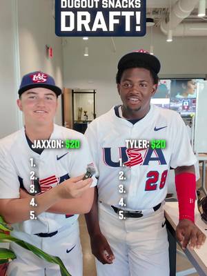 Dugout snacks DRAFT with Jaxxon Hanen and Tyler Early... featuring Paris Head! #draft #game #bidgame #baseball