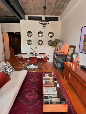 welcome to my mid century loft apartment 🏡🌆🍁 #apartmentaesthetic #midcenturymodern #interiordesign #livingroominspo #loftapartment