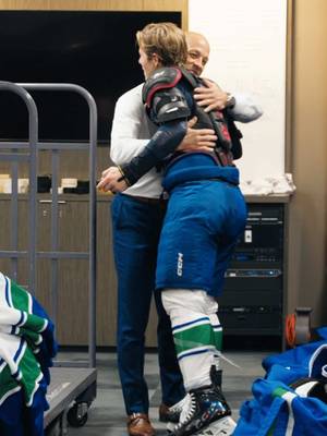 Congrats Coach on your first win. 🫡 #NHL #Canucks
