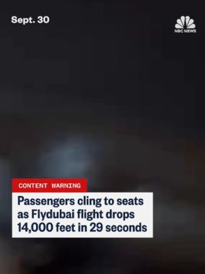 Footage from inside the diverted FlyDubai flights shows passengers screaming and clinging to seats as the plane drops 14,000 feet in 29 seconds.