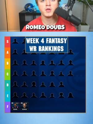 Week 4 Fantasy WR Rankings #nfl #fantasyfootball #fantasyfootballadvice #fyp