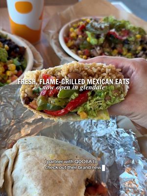🌮🌯 Glendale has a new spot for fresh Mexican eats. QDOBA has officially opened there and one of my favorite things about them is being able to build your meal exactly how you want it, from Flame-Grilled Adobo Chicken and Flame-Grilled Steak to fresh salsas, corn salsa, fajita veggies, pickled onions, cilantro lime rice and more. (Plus love that you can get guacamole and queso added FOR FREE).  And if you’re planning a group meal, don’t sleep on the catering! You can customize your spread so everyone can build their own meal. Check out their app if you wanna skip the line and order ahead!  @QDOBA  📍 6952 N 95th Ave, Glendale, AZ 85305