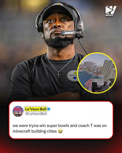 Mike Tomlin was worried about the wrong kind of blocks 😅🧱 (h/t LeVeonBell/X, TomlinSteelers/X, thechek182/X) #miketomlin #steelers #pittsburghsteelers #nflfootball #Minecraft 