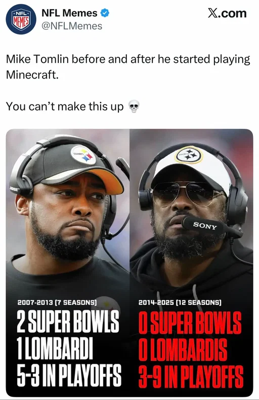 What do we have to do to live in Mike Tomlin's Minecraft city 😭 #nfl #football #pittsburghsteelers #miketomlin #Minecraft 