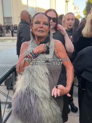 Of course #michelelamy is in the building for #rickowens SS27 show in Paris. Video: Hypebae  #pfw #parisfashionweek 
