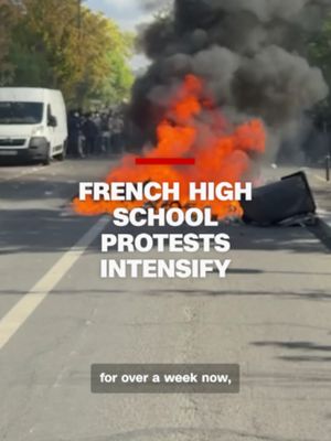 University students joined high school students across France, who set fires and clashed with police on Wednesday and Thursday, escalating nearly a week of disruption. CNN’s Saskya Vandoorne reports from Aubervilliers, France. #france #fires