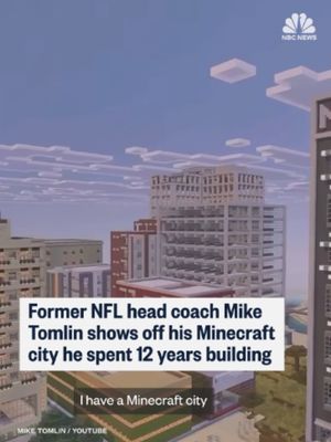 Former NFL head coach Mike Tomlin shows off his Minecraft city he spent 12 years building in a 20-minute long video.
