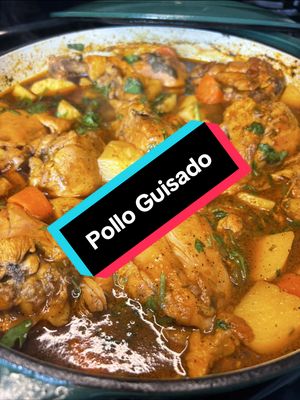 Pollo Guisado Ingredients 🥘🍲🇵🇷 * 4lbs chicken  * 2-3 tbsp Achiote oil (recipe pinned) or 1 packet Sazon with oil of your choice  * 1 tbsp garlic powder * 1 tsp onion powder  * 1 tsp black pepper  * 1/4 tsp cumin powder * 1/2 tbsp oregano powder * 1 tbsp adobo  * Sear with Achiote oil or oil of your choice  * 3-4 tbsp sofrito  * 1/2 can tomato sauce  * 1 tbsp apple vinegar  * 1 bay leaf * Sazon blend (recipe pinned) or packet Sazon  * 3c water  * Potatoes and carrots  #puertoricanfood #polloguisado #latinacreator 