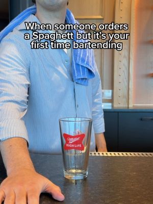 So close… #millerhighlife #beer #spaghett #beertail #bartender 