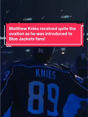 Matthew Knies received quite the ovation as he was introduced to Blue Jackets fans! (via Blue Jackets Hockey Network)