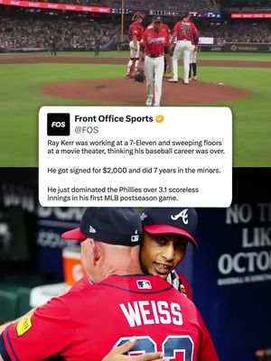 Braves pitcher Ray Kerr went from 7-Eleven and a movie theater to the pitching of his life in his first MLB postseason game 👏 📸 braves 🎥 NBC Sports #MLB #baseball #braves #atlanta