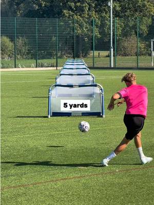 Mini goal gets further away……HALF VOLLEYS edition! 🤪🎯🥅 Had to finish on a full volley! 😂💫 #Football #Soccer #futbol #challenge 