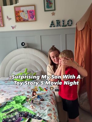 POV: you get to make the magic they’ll remember from their childhood Ad 🥹✨ Time to transform his bedroom into the ULTIMATE Toy Story movie night! 🚀🍿 Some much needed mummy son time ❤️ Toy Story 5 is available to watch on Disney+ now! #Toystory5 #movienight #kidsbedroom #motherhood #mumsofinsta @disneyplusuk 