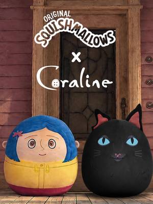 Ready to explore the Other World? Bring a friend... or two 🏠💙🐈‍⬛ Meet Coraline & Cat — available now on Amazon! @laikastudios #squishmallows #squishtok #coraline