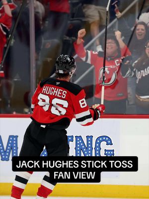 Jack Hughes with the walk off home run celly after his Home Opener Overtime Game Winning Goal! (via: @darrenrovell)