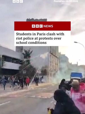Riot police are using tear gas in their clashes with students protesting school conditions in Paris. #France #Students #Protests #Education #BBCNews