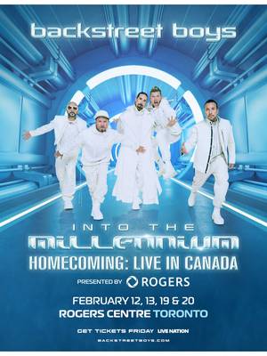 Backstreet Boys are coming to Toronto! 💙✈️🩵 They are bringing Into the Millennium Homecoming to Rogers Centre for FOUR shows in February 2027!  Here are the dates you need to know: 🪩 Show dates: FEB 12th • 13th • 19th • 20th ⏰ Presales begin at 10 AM ET       Oct 5: Rogers Presale       Oct 6: Backstreet Army Presale       Oct 7: Artist Presale       Oct 8: Live Nation + Rogers Centre Presale       Oct 9: General Sale PLUS: Toronto is also getting the Backstreet Boys YYZ Terminal, a Millennium-inspired fan pop-up with exclusive merch, collectibles, photo moments and fan events 🤩🎤🎶  #intothemillennium #rogerscentre #backstreetboys #bsbarmy #torontoconcerts  @Rogers @Live Nation Canada @Backstreet Boys 