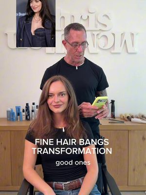 Cutting @DJARG BNAGS on @Delilah !!!! Love this SEXY style on her fine-hair!!! #bangs #dakotajohnson #finehair 