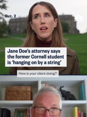 Jane Doe’s attorney tells NBC News' Maggie Vespa that the former Cornell University student is “not doing well” and she is “hanging on by a string” following renewed investigation into the 2024 alleged gang rape case.