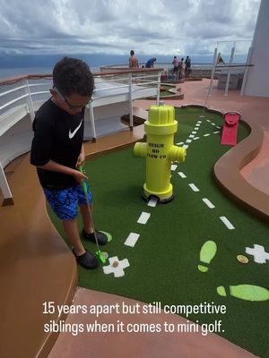 being younger never saved him from my competitive side 😝 #disneycruise #disney #Siblings #girl #vacations 