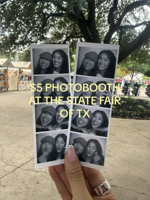 $5 for 2 photo strips at the @State Fair of Texas 📸✨ #statefairoftexas #photobooth #dallastx #thingstodoindallas #dallasthingstodo 