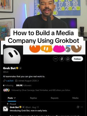 Here’s how I use Grok to build a team of AI agents that help me scale my media company. I built an entire 5-person research and design team that finds me the most up to date startup news. Then my team builds that news into ready-made carousels. @Grok makes it easy to run my company. Comment “Grok” and I’ll DM you a link to get started setting up your team of agents #SpaceXAIPartner #GrokBot