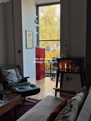 love mixing all the old with the new 🏡🍁 #apartmentaesthetic #interiordesign #midcenturymodern #secondhand #homedecor