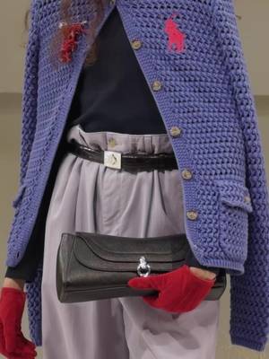 Layers, colors, and accessories define the women’s #PoloRalphLauren Spring 2027 collection, presented at #ParisFashionWeek.   Handcrafted jewelry by Diné and Hopi jewelry artist Piki Wadsworth as part of Ralph Lauren’s Authentic Makers program, featuring materials including turquoise, lapis, jet, and shell.   Featuring an Indian Madras scarf, woven in lightweight cotton fabric sourced from the Madras region and a double-breasted blazer adorned with a metal-wire crest that is made by artisans in India using the Zardozi technique.   #PoloRLStyle