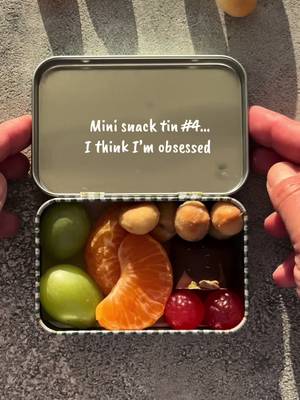 Mini snack tin #4 because apparently I have no self-control 😂 2 grapes, 2 mandarin pieces, chocolate, gummies + @Australian Macadamias … what more could I possibly need? 👀 Be honest — what are you stealing first? 😂👇      #minisnacktin #snackideas #snacktok #tiktokfood 