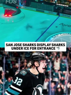San Jose's arena makes it look like there are sharks swimming under the ice as the Sharks enter for games 🦈 🎥 SanJosAnnie/X