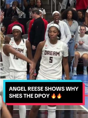 DPOY ANGEL REESE SAYS NOT IN MY HOUSE! 🥶  2026 WNBA Playoffs presented by @Google Pixel  #angelreese #DPOY #atlantadream #WNBA #semifinals 