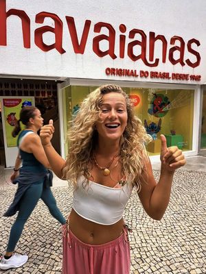 It’s our first day in Brasil so you know what’s up!!🇧🇷💚 First thing we gotta do is go get ourselves some new customized Havaianas🩴 Actual flip flop heaven😍 What do you think about me choice?  #brasil #brasiltravel #travelbrasil #brazil #riodejaneiro 