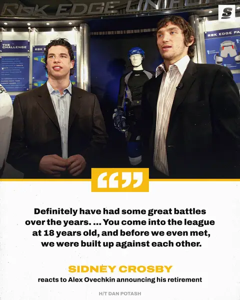 Sidney Crosby expressed his admiration for Alex Ovechkin after the Capitals icon announced Monday that the 2026-27 season will be his last in the NHL. 👏 [h/t Dan Potash] #NHL #penguins #captials 