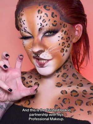 #ad today i’m partnering with @NYX Cosmetics Canada to bring a look inspired by their party animal collection and i chose the freaky feline! PRODUCTS: SFX paint sticks in cocoa cult, gilded grave, giving ghost and night crawler, party animal stencil kit and epic ink liner in phantom lines  #nyxcosmetics