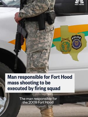 The former U.S. Army major who killed 13 people at Fort Hood, Texas, in 2009 will be executed by firing squad, officials said Monday. The Defense Department’s chief spokesperson, Sean Parnell, said death by firing squad for Nidal Hasan was recommended by Defense Secretary Pete Hegseth and approved by President Donald Trump.