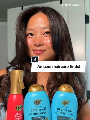 #OGXPartner No standing in line, no tipping, and no damage! Just salon hair at home using the @OGX Beauty Renewing + Argan Oil of Morocco Shampoo & Conditioner and their OGX Bond Protein Repair 450°F Heat Protect Spray! Shop all three on Amazon during their Prime Big Deal Days on 10/6-10/7! Deals subject to change. #OGX #hair #haircare #hairtutorial 