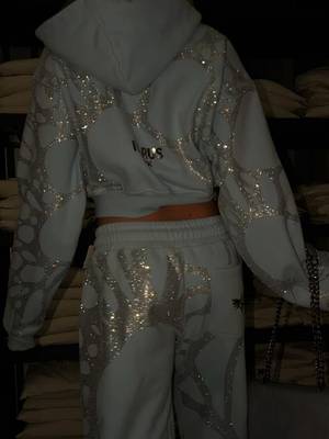 Blue rhinestone sweatpants + a matching hoodie = your next favorite streetwear outfit 💙✨ Cozy, oversized, and covered in sparkle. Pre-order yours at icaruswick.com