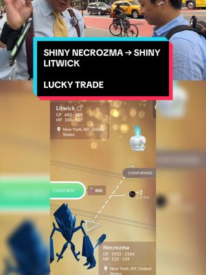 Attempt 0004 - I traded a SHINY NECROZMA for a SHINY LITWICK and it went LUCKY Was it worth it? A shiny legendary for a shiny Litwick sounds wild, but this lucky trade in Pokémon GO guaranteed us amazing IVs, and shiny Litwick evolves into Chandelure, a future MEGA POKÉMON! Shiny Necrozma will come back to raids! Would you have made this trade? Tell me in the comments. Follow @dandyinthebronx for more Pokémon GO trades, shiny hunts, and lucky trade tips. #shinypokemon #pokemongotrade #luckytrade #necrozma #litwick