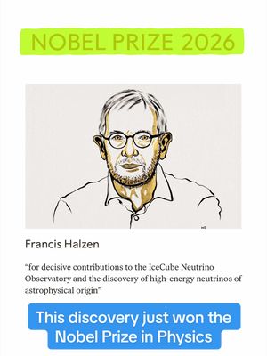This discovery just won the Nobel Prize in Physics. The 2026 Nobel Prize in Physics was awarded to Francis Halzen! His discovery required an enormous telescope buried deep in the Antarctic ice... The idea started way back in the 1980s as an ambitious idea, by 2010, with the help of hundreds of other scientists, the concept became reality. By 2017, his work leading this monumental effort had opened the door to an entirely new era of astronomy. For more, follow along! #shorts #space #iceCube #neutrinos #physics 
