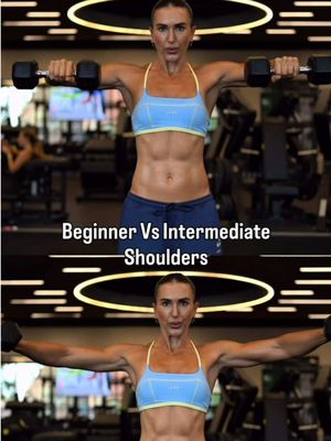 Beginner Vs Intermediate Shoulder Workout 💪🏼  Beginner: 1) Bent Arm Lateral Raises x 8-12 reps  2) Single DB Frontal Raises x 10-12 reps 3) Bent Over Reverse Flys x 12-15 reps 4) Single DB Press x 8-10 reps  Intermediate: 1) Lateral Raises x 6-10 reps  2) Underhand Grip Frontal Raises x 12-15 reps  3) Behind the Back Raises x 8-12 reps  4) Arnold Press x 6-8 reps  Aim for 2-3 sets of each exercise with 90-120 seconds rest in between exercises 💪🏼 More workout alternatives on my App @Grow Girl 😮‍💨 #shoulders #shoulderworkout #strengthtrainingforwomen #upperbody 