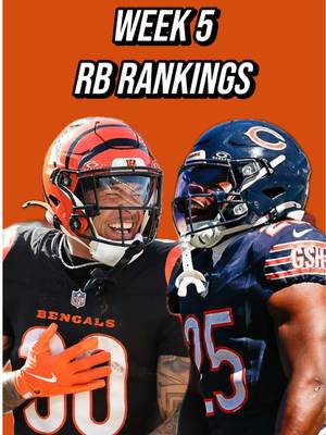 📈Top 20 Week 5 RB Rankings📈 Emmanuel Wilson should continue to handle the majority of the work this week especially since the Seahawks did not sign Joe Mixon.  Aaron Jones is one of my favorite players for week 5, as he continues to serve as the lead back and one of the top two options if Justin Jefferson should continue to be out.  D’Andre Swift should have a big bounce back week as Ben Johnson does not hold grudges week to week.  Chase Brown and Derrick Henry are may favorite players in the second tier due to their situations and matchups.  Bijan and Gibbs continue to dominate all aspects of fantasy football. Did we expect anything less?  #fantasyfootballadvice #fantasyfootballtips #nflfantasy #raiderswalterpicks #nflfantasyfootball 