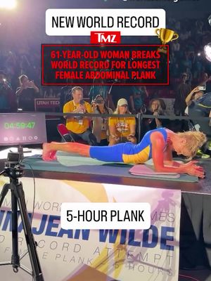 Think your plank game is strong? Think again... At 61 years old, DonnaJean Wilde just broke the world record for the longest female abdominal plank with a time of 5 hours. 🤯🥇 🎥: IG/ @worldseniorgames