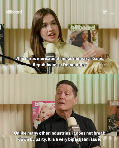 Billboard On The Record host @Kristin Robinson - Billboard is joined this week by RIAA Chairman/CEO Mitch Glazier to break down how the government views the music industry, noting that it’s considered to be “a very bipartisan issue.” Glazier adds that support for the music industry in Washington “breaks down more by geography than it does by party,” sharing that representatives from “places like Nashville, Miami, Los Angeles or New York, where there is a concentrated music presence” are the ones who typically take a stand on music-related issues.  Catch the full episode at the link in bio.