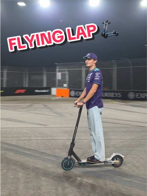 First flying lap of the Marina Bay for George this weekend 🛴💨✅  #f1 #mercedesf1 #georgerussell 
