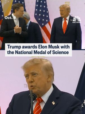 President Trump awards the National Medal of Science to SpaceX and Tesla CEO Elon Musk, calling him "one of the greatest technology founders to ever live."