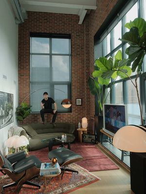 been a journey • • #interiordesign #apartmentdecor #homedecor #homeinspo #homebody • • mid-century modern | toronto interior | brick loft living | warm light | lived-in spaces | hard loft | tall ceilings | large windows | natural light | vintage furniture | statement lighting | plants | architectural details | open living | modern apartment | home atmosphere | interior styling | design focused | quiet spaces