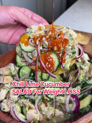 SAVE THIS ‼️ Chili Lime Cucumber Salad for Weight Loss 🤯 (recipe 👇🏽) Announcements: ✅ Want to lose weight without eating boring food? My digital cookbooks include 180+ high-protein recipes with calories and macros included! Grab yours on my site today! 😊 ✅ Macros and Calories Included 💪🏽 ✅ I developed new seasonings for everyday cooking! @spicexseasoning OUT now! 👀 Macros per serving (X3 servings): 509 Calories |58g P | 9g C | 26g F Ingredients: 🐓 1.25lb Chicken Breast 🧄 2 teaspoons @SpiceX Daily Blend (SPG) 🥑 Avocado oil spray, for cooking  🥒 1 large cucumber, sliced 🥑 1 ripe avocado, diced 🧅 1/4 red onions, thinly sliced 🌿 2 tbsp chopped cilantro For the Dressing: 🫒 2 tbsp extra virgin olive oil 🍋‍🟩 Juice of 1-2 limes   🍯 1 tsp honey 🌶️ 1/2 tsp chili flakes 🧂 Salt & Pepper, to taste  Optional: serve with some baked corn tortillas 🌽 and Enjoy! 😍 . . . . #icekarim #healthyrecipes #EasyRecipes #mealprep #quickrecipes 