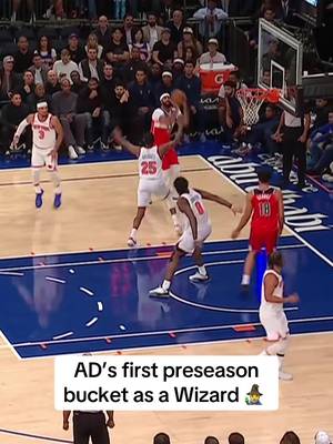 AD’s first preseason bucket in a Wiz uni 🧙‍♂️ #washingtonwizards #anthonydavis #NBA #highlights #newyorkknicks 