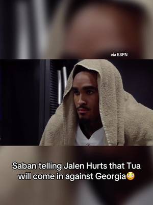 Never-before-seen locker room footage of Nick Saban telling Jalen Hurts he was turning to Tua Tagovailoa in the 2017 National Championship Game. #collgefootball #Alabama #cfb #RollTide