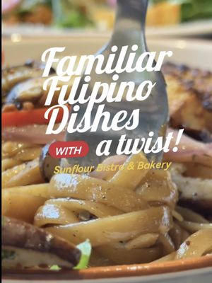 UP Diliman has a food spot you shouldn’t sleep on! 👀🔥 From Truffle Pancit and Crispy Pork Kare-Kare to Turon Latte and Ube Brulee Cake, Sunflour Bistro & Bakery is giving Filipino comfort food a creative twist! Save this for your next food trip! 🍴 📍 Sunflour Bistro & Bakery, Ground Floor, UP Shopping Center, Laurel Avenue, UP Diliman, Quezon City #foodtripbakamo #sunflour #foodreview #cafe #updiliman 